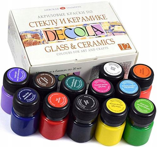 Zestaw farb do szkła i ceramiki Farby 12x20 ml DECOLA na Arena.pl