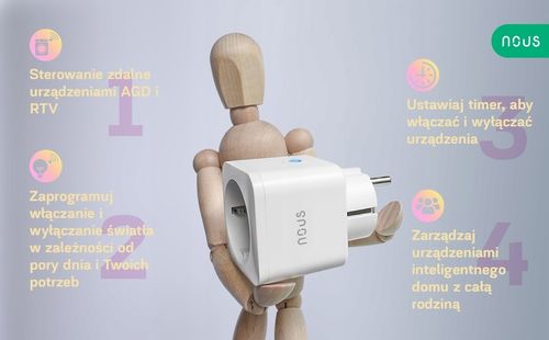 Inteligentne gniazdko WiFi NOUS A7 TUYA WATOMIERZ PROGRAMATOR TIMER 16A na Arena.pl