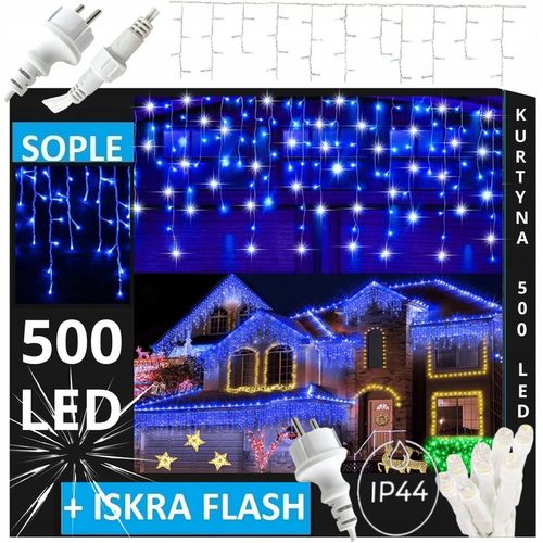 SOPLE 500 LED LAMPKI ZEWNĘTRZNE IP44 STAŁE + FLASH KURTYNA ŚWIETLNA BIAŁE na Arena.pl