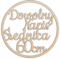 TWÓJ NAPIS w kole obręczy I KOMUNIA ŚWIĘTA CHRZEST ROCZEK URODZINY ŚLUB 60