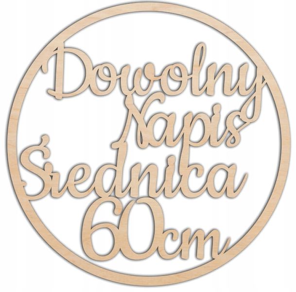 TWÓJ NAPIS w kole obręczy I KOMUNIA ŚWIĘTA CHRZEST ROCZEK URODZINY ŚLUB 60 zdjęcie 1