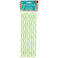 Plastikowe słomki rurki wielokrotnego użytku 12szt 20 cm zielone