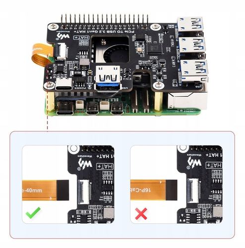 Rozszerzenie PCIe USB 3.2 dla Raspberry Pi 5, HUB PCIe na 4 x USB na Arena.pl