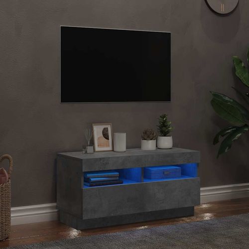 Szafka pod TV z oświetleniem LED, szarość betonu, 80x35x40 cm na Arena.pl