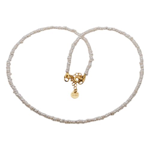 Naszyjnik - Białe Perły hodowane i srebro złocone na Arena.pl