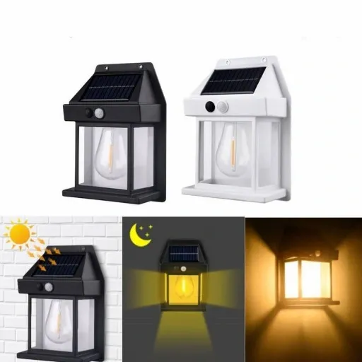 Lampa solarna Kinkiet ścienny z czujnikiem ruchu i zmierzchu 2 kolory zdjęcie 7