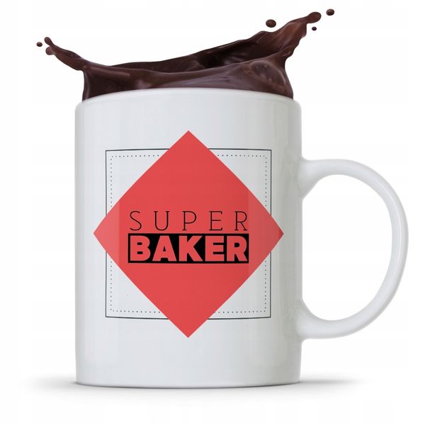 Kubek Prezent Dla Piekarza Cukiernika Super Baker Z Nadrukiem Ze Zdjęciem zdjęcie 1