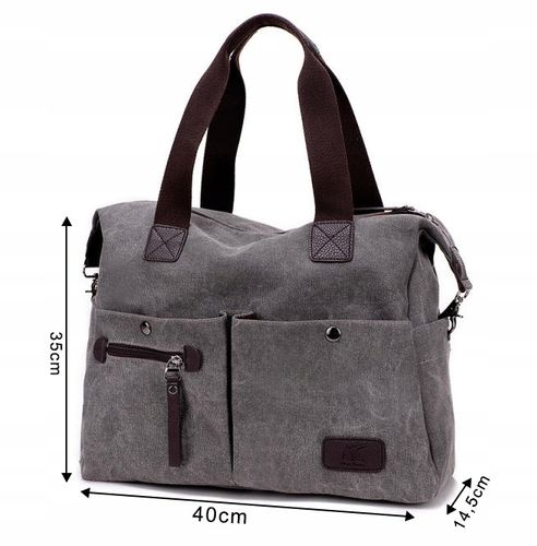TORBA na ramię DUŻA podróżna miejska WOREK SHOPPER pojemna na Arena.pl