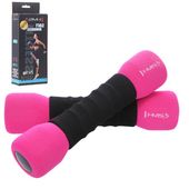 ZESTAW HANTLI 2X1KG ŻELIWO PIANKA CIĘŻARKI HMS FIT