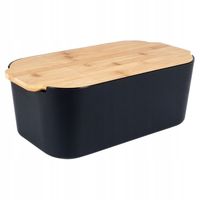 Chlebak CZARNY BAMBUSOWY pojemnik do przechowywania pieczywa chleba