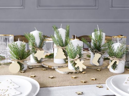 Zestaw świec walcowych 7,9,11,13cm świeczka stroik adwent SREBRNY METALIK na Arena.pl