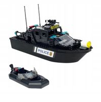 Klocki Motorówka Policyjna z Pontonem - Klocki Konstrukcyjne 92 el. PREZENT