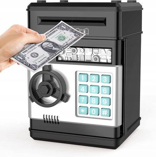 Sejf skarbonka dla dzieci bankomat na pin kod na banknoty monety wpłatomat na Arena.pl
