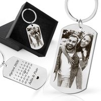 Brelok do Kluczy z Grawerem Dowolnego  Zdjęcia + Data Prezent na Walentynki