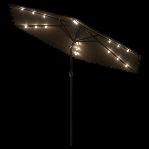 Parasol ogrodowy z LED, stalowy słupek, brązowy, 268x268x226 cm na Arena.pl