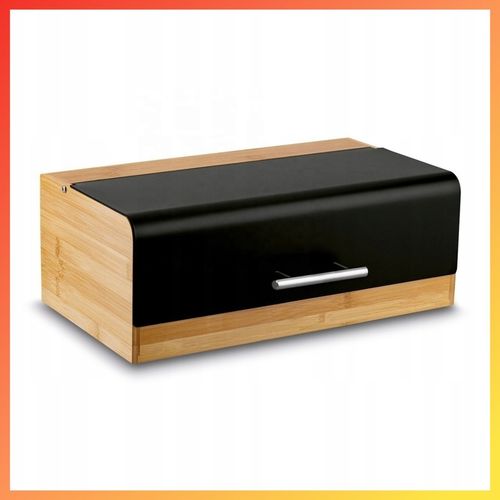 CHLEBAK NA PIECZYWO DREWNIANY POJEMNIK NA CHLEB CZARNY na Arena.pl