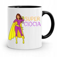 Kubek Czarny Prezent Dla Cioci Super Ciocia Z Nadrukiem Ze Zdjęciem