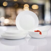 SERWIS OBIADOWY ZESTAW TALERZY BIAŁE SZKŁO NA 6 OSÓB SONIA FESTA ITALIA