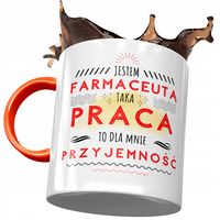 Kubek Pomarańczowy Dla Farmaceuty Na Prezent Z Nadrukiem Ze Zdjęciem