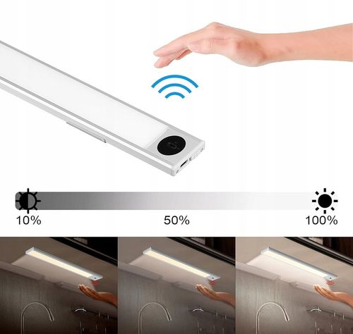 LAMPA LISTWA PODSZAFKOWA LED MEBLOWA NOCNA CZUJNIK NA RUCH RĘKĄ MAGNES na Arena.pl