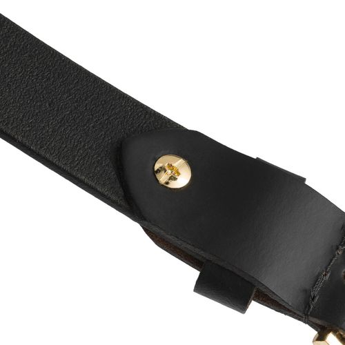 skórzany pasek damski w czarnym  klamrą - peterson 105 na Arena.pl