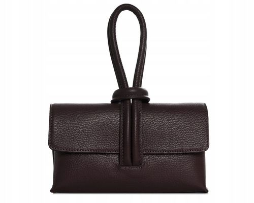 WŁOSKA SKÓRZANA KOPERTÓWKA TOREBKA WIZYTOWA SOLOME FLORA BRĄZOWA WIECZOROWA na Arena.pl