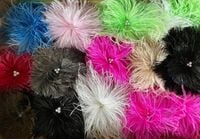 MINI Broszka z piór strusich, strusie pióra, Zapinka, Wesele