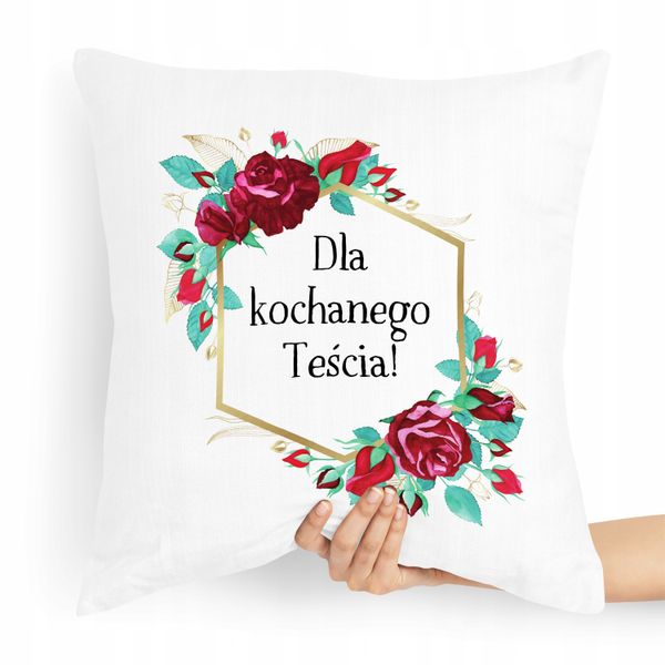 Poduszka Prezent Dla Teścia Dla Kochanego Teścia Z Nadrukiem Ze Zdjęciem zdjęcie 1