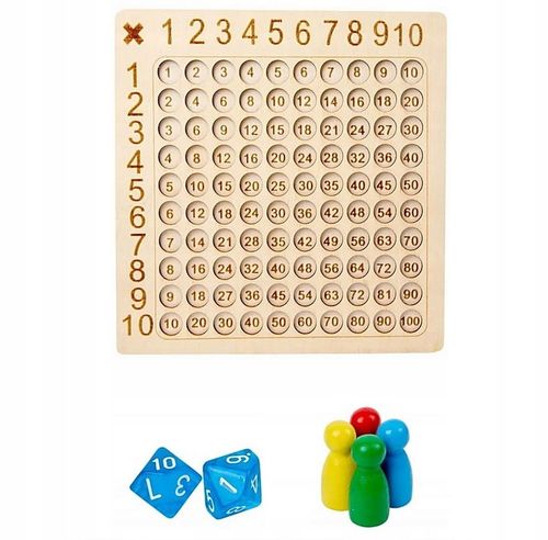DREWNIANA TABLICZKA MNOŻENIA UKŁADANKA MONTESSORI LICZYDŁO na Arena.pl
