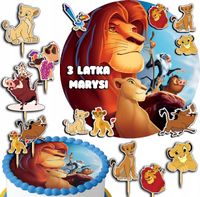 ZESTAW OPŁATEK NA TORT 20CM + TOPPERY PAPIEROWE - KRÓL LEW 15CM 18CM