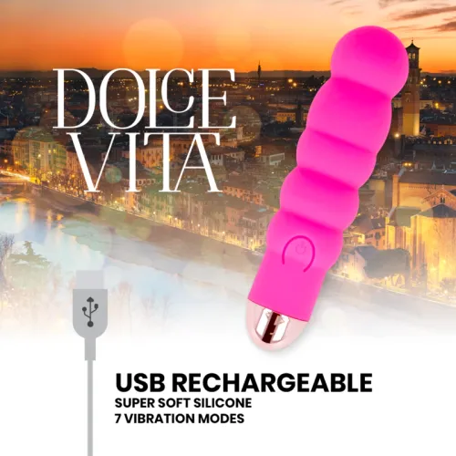 dolce vita model six rożowy - wibrator usb, 7 trybow, 13 cm na Arena.pl