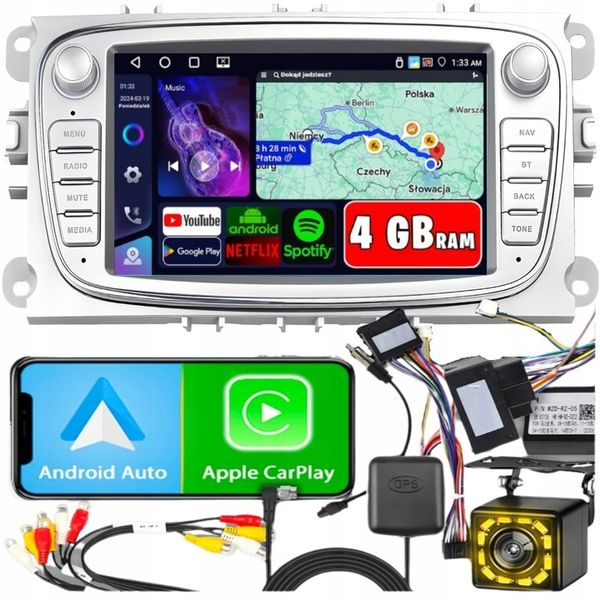 RADIO SAMOCHODOWE do FORD MONDEO MK4 FOCUS MK2 MK3 GALAXY GPS ANDROID RDS zdjęcie 1