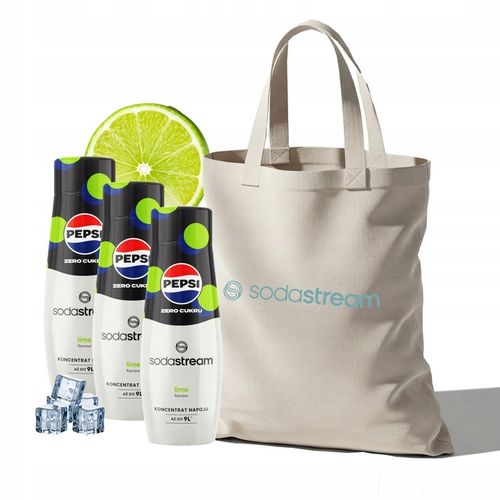 Zestaw Syrop do wody SodaStream PEPSI LIME Zero 3x440 ml + Torba na Arena.pl