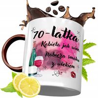 Kubek Bordowy 70 Urodziny Na Urodziny Prezent Z Nadrukiem Ze Zdjęciem