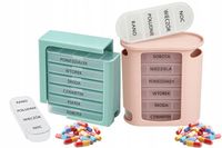 2 x Pojemnik na leki kasetka pudełko na tabletki 7 dni 4 pory dnia