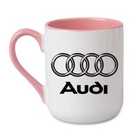 KUBEK "AUDI" Wzór - Elegant Coffee Różowy 330 ml