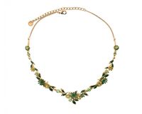 kolia delikatne, zielone kwiatuszki z kryształkami z kolekcji blossom