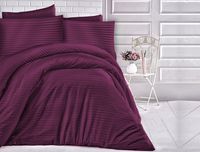 Pościel satyna bawełniana CIZGILI VIOLET/180x200 EXCLUSIVE