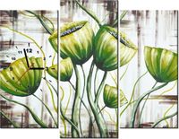 90CM 70 ZEGAR 3 ELEM ZIELONE MAKI SCIENNY DRUK