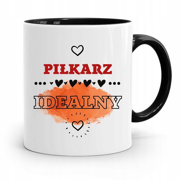 Kubek Czarny Prezent Dla Piłkarza Idealnego Z Nadrukiem Ze Zdjęciem zdjęcie 1