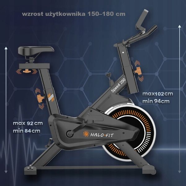 Rower Spinningowy Treningowy Halo-Fit – Rowerek Domowy Fitness Do Ćwiczeń zdjęcie 3