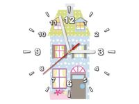 30X30CM ZEGAR BŁĘKITNY DOMEK OBRAZ DREWNO