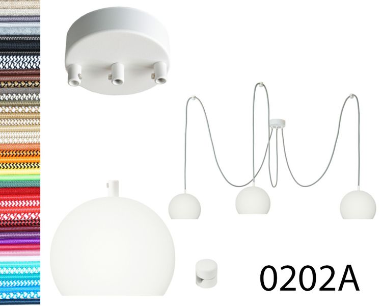 LAMPA kula biała z białym metalowym hamulcem pająk 3 wisząca zdjęcie 11