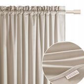 Zasłona gotowa welur welurowa na taśmie żabki 140x260 Bianca beżowa