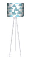Lampa podłogowa - trójnóg drewniana duża - Chmury