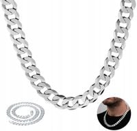 SZEROKI Łańcuszek Męski Srebrny ŁAŃCUCH Pancerka 45cm Diamentowany + GRATIS