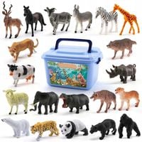 figurki zwierzęta safari zoo farma 58 el. zestaw w pudełku