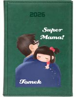 KALENDARZ A5 2026 DZIENNY planer Z NADRUKIEM prezent dla mamy taty