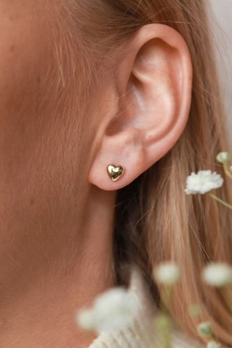 ZŁOTE KLASYCZNE KOLCZYKI WYPUKŁE SERDUSZKA SERCA 8KT 333 na Arena.pl