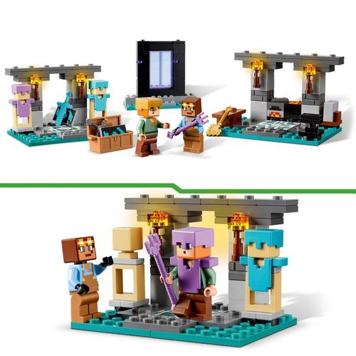 LEGO MAINCRAFT 21252 ZBROJOWNIA WARSZTAT KOWALA PORTAL DO NETHERU FIGURKI na Arena.pl